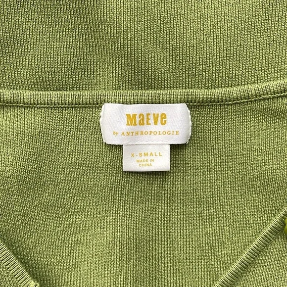 Anthropologie Maeve Isabella Cropped Cardigan Sweater Top Moss - Picture 4 of 5